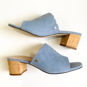 Kate Spade baby blue cork heels mules